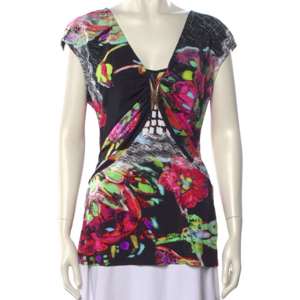 Roberto Cavalli - Nylon Printed Blouse - Size : XL/IT 48